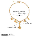 Halskjede Dame 18K gullbelagt - Ocean Element med Tekstur Design