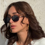 Øredobber Dame 18K gullbelagt - Trendy Hammer Design