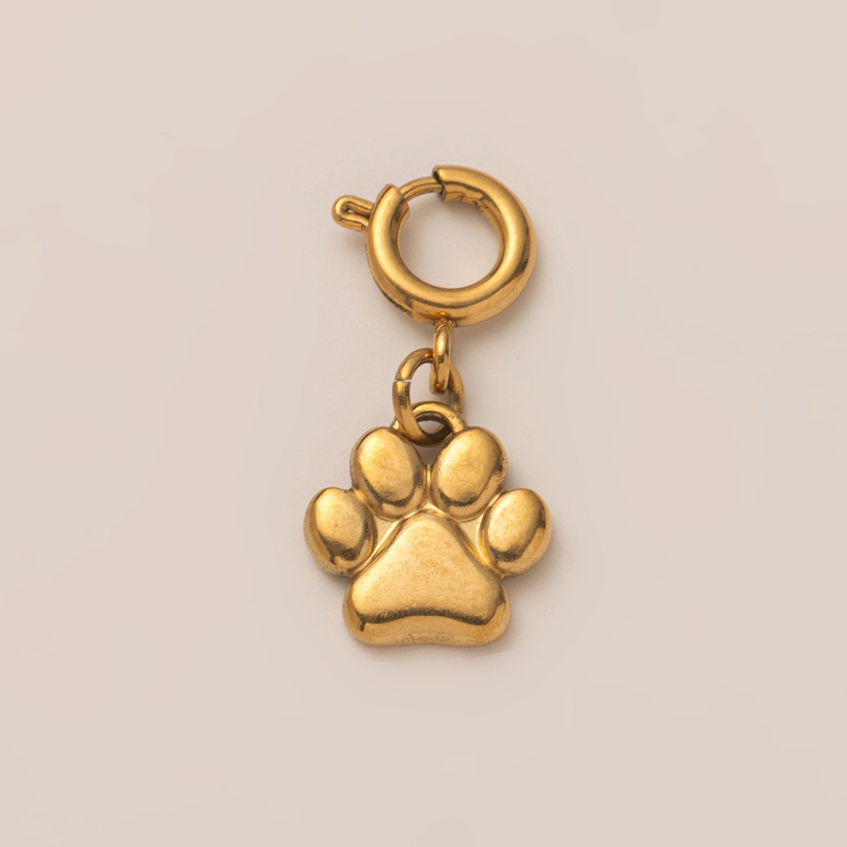18K Gull Halskjede med Zirkonia Anheng - Elegant Smykke Dog Paw Pendant