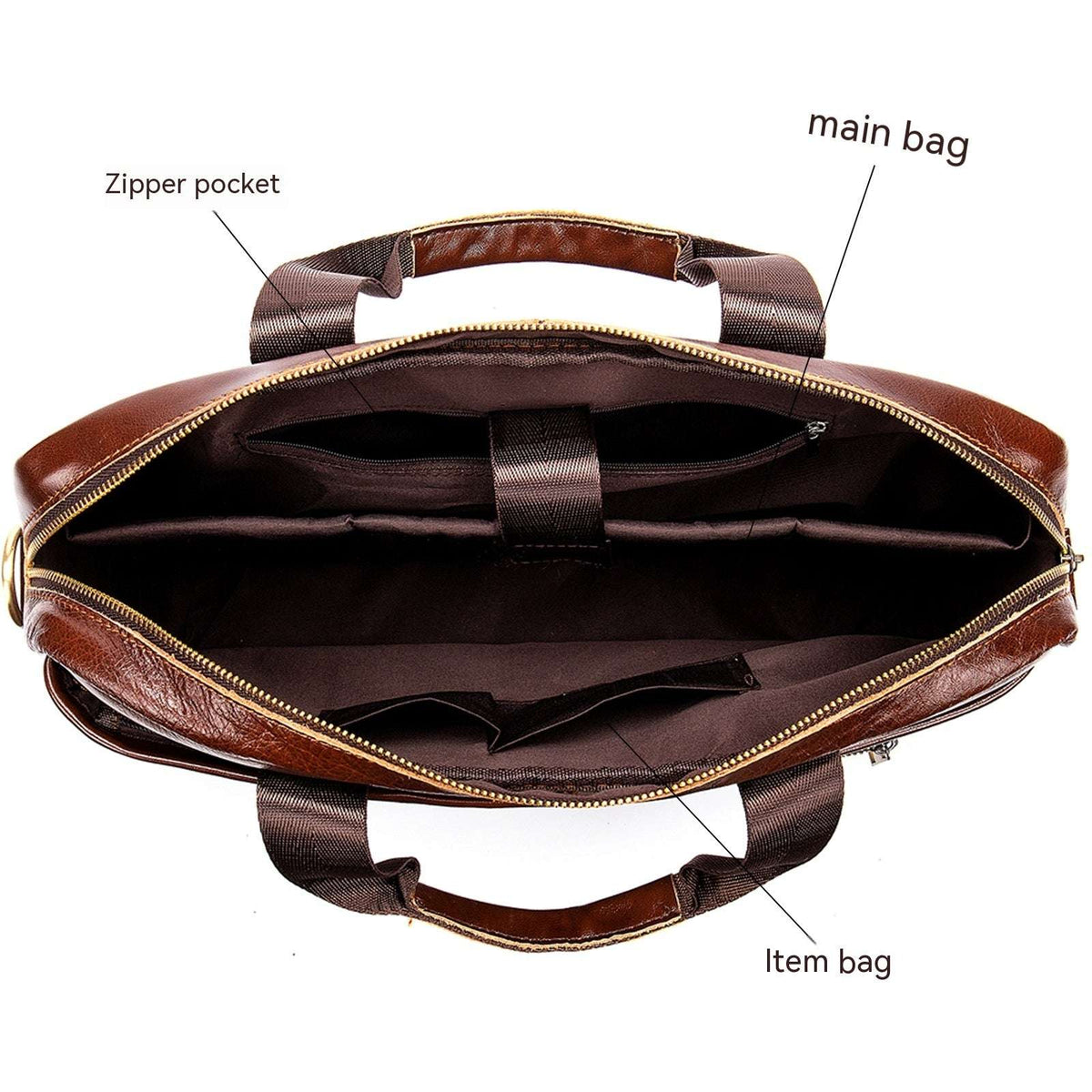 Business Veske Herre Ekte Skinn – Laptop Dokumentveske for Menn