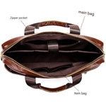 Business Veske Herre Ekte Skinn – Laptop Dokumentveske for Menn