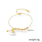 Ankelsmykke Dame 18K gullbelagt - Irregulær Firkant Design Allsidig Style A-34