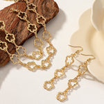 Smykkesett Dame 18K gullbelagt - Hollow Flower Armbånd Halskjede Øredobber