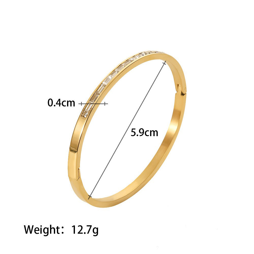 Smykkesett Dame 18K Gullbelagt - Geometrisk Edelsten Armbånd Hårtilbehør Style A-Bracelet-71