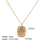 18K Gullbelagt Geometrisk Øye Anheng Halskjede med Zirkonia