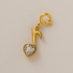 18K Gull Halskjede med Zirkonia Anheng - Elegant Smykke Love Music Pendant