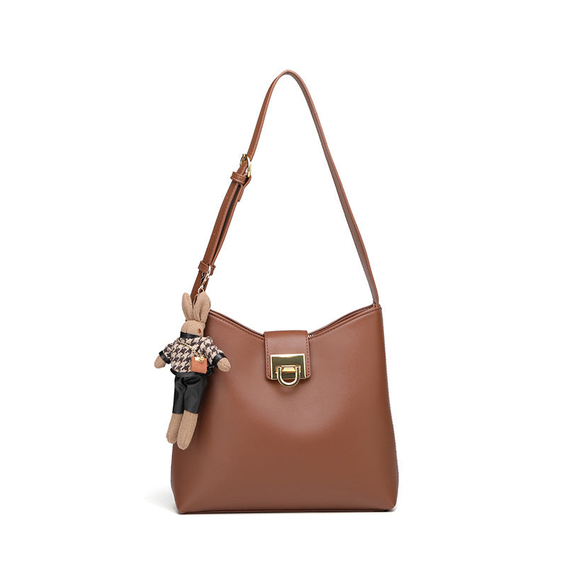 Bucket Bag Dame Stor Kapasitet Brown