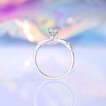 Sølvring Dame Sterling S925 - Moissanite Petal Ring 0.5ct Håndlaget