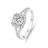 Moissanite Ring Dam S925 Silver | Fyrkantig Lyxdesign