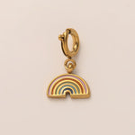 18K Gull Halskjede med Zirkonia Anheng - Elegant Smykke Rainbow Pendant
