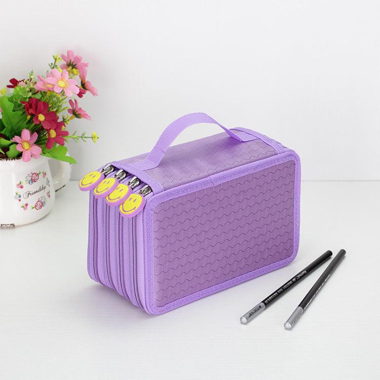 Pennal trippel og pennal trelags uten innhold – plass 72/48 blyanter Lilla