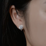 Øredobber Dame 925 Stølv - Moissanite D-farge Hoop Design