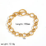 18K Gullbelagt Halskjede med Vakuumbelegg - Minimalistisk Anheng Bracelet B