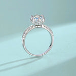 Sølvring S925 med Moissanite - Anemone Blomst Design