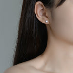 Øredobber Dame 925 Stølv - Fire-klo Moissanite Stud
