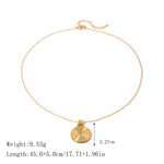 Smykkesett Dame 18K gullbelagt - Rund med Tekstur Design Halskjede Øredobber Ring Necklace