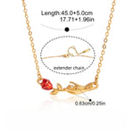 18K Gullbelagt Rose Halskjede - Romantisk Blomsterdesign