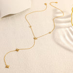 18K Gullbelagt Stjernehalskjede med Diamanter - Åttepunkts Stjerne Only