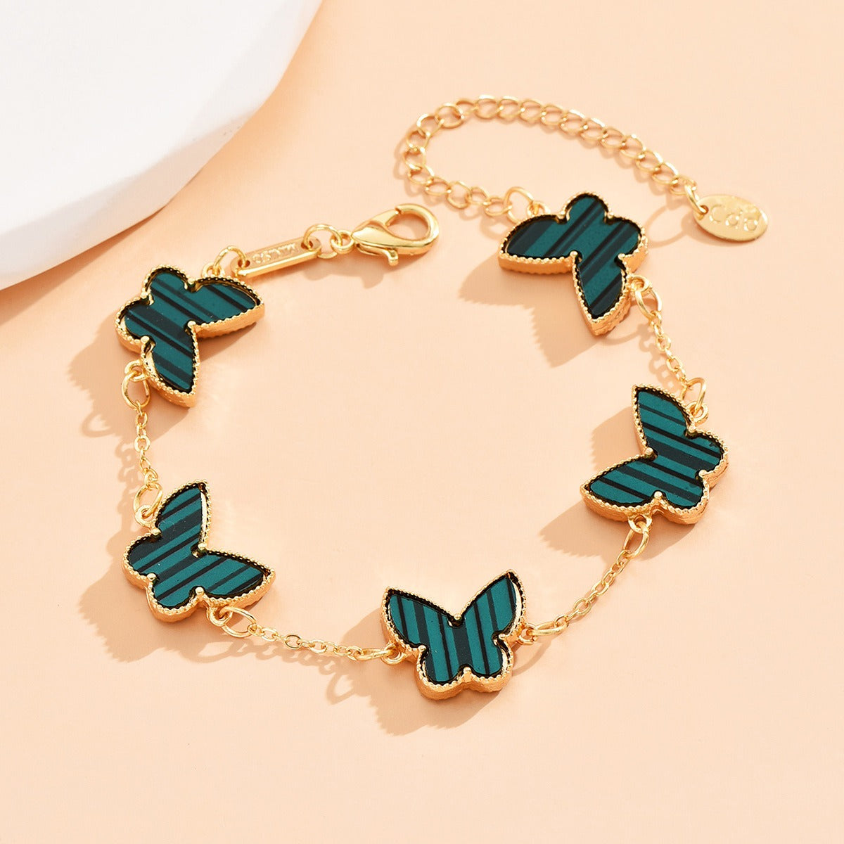 Armbånd Dame 18K Gullbelagt - Sommerfugl/Firkløver Design Utsøkt Unik Style A-Butterfly
