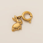 18K Gull Halskjede med Zirkonia Anheng - Elegant Smykke Rabbit Pendant