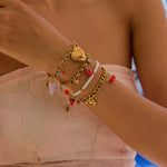 Armbånd Dame 18K Gullbelagt - Luksus Stabling Perle Design