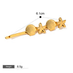 Hårsmykke Dame 18K Gullbelagt - Naturlige Marine Elementer Design Høyverdig Style K-09