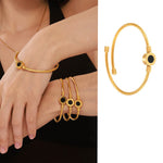 Armbånd Dame 18K Gullbelagt - Twill Rund Edelsten Design Edel