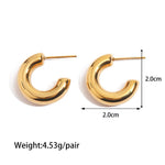 Øredobber Dame 18K gullbelagt - Klassisk Enkel C-form Design Gold