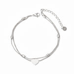 Ankelsmykke Dame 18K gullbelagt - Dobbelt Lag Strand Hjerte Design Silver