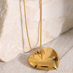 Halskjede Dame 18K gullbelagt - Edel og Elegant Hjerte Anheng