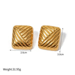 Øredobber Dame 18K Gullbelagt - Geometrisk Bar/Tråd/Bølge Design Style F-70