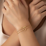 Armbånd Dame - Dobbel Kjede Hjerte Tilpasset Navn Design