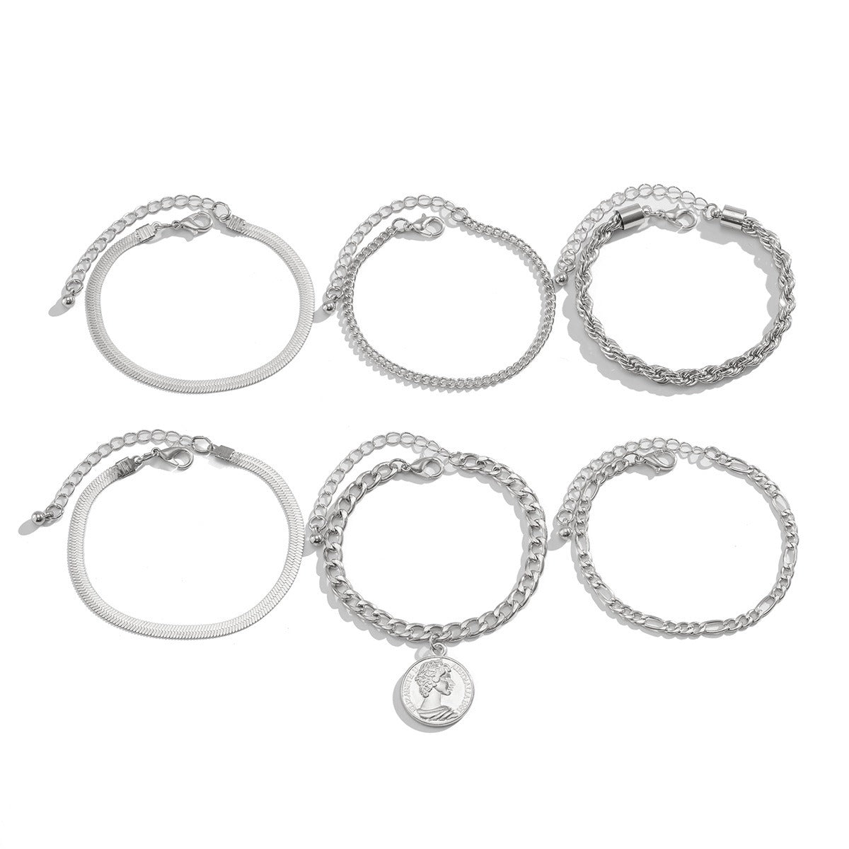 Armbånd Dame 18K Gullbelagt - Imitasjonsperle Stabling Design White 6-piece set
