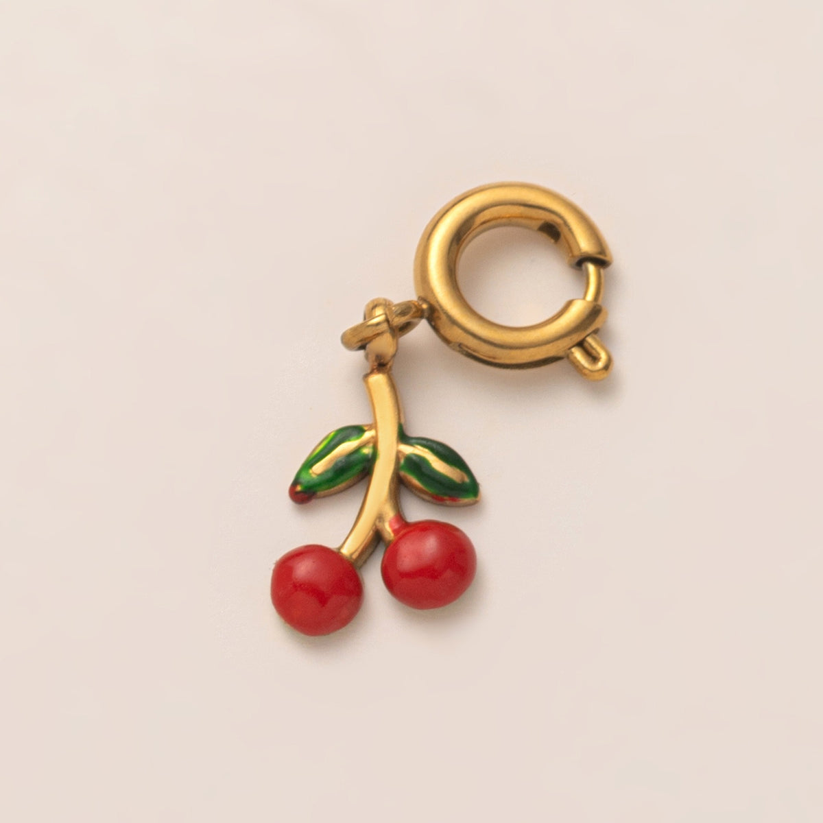 18K Gull Halskjede med Zirkonia Anheng - Elegant Smykke Cherry Pendant