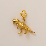 18K Gull Halskjede med Zirkonia Anheng - Elegant Smykke Dinosaur Pendant