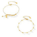 Ankelsmykke Dame 18K gullbelagt - Irregulær Firkant Design Allsidig