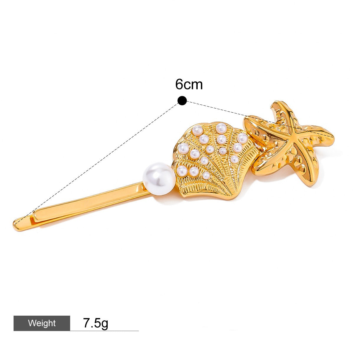 Hårsmykke Dame 18K Gullbelagt - Naturlige Marine Elementer Design Høyverdig Style M-07