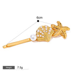 Hårsmykke Dame 18K Gullbelagt - Naturlige Marine Elementer Design Høyverdig Style M-07