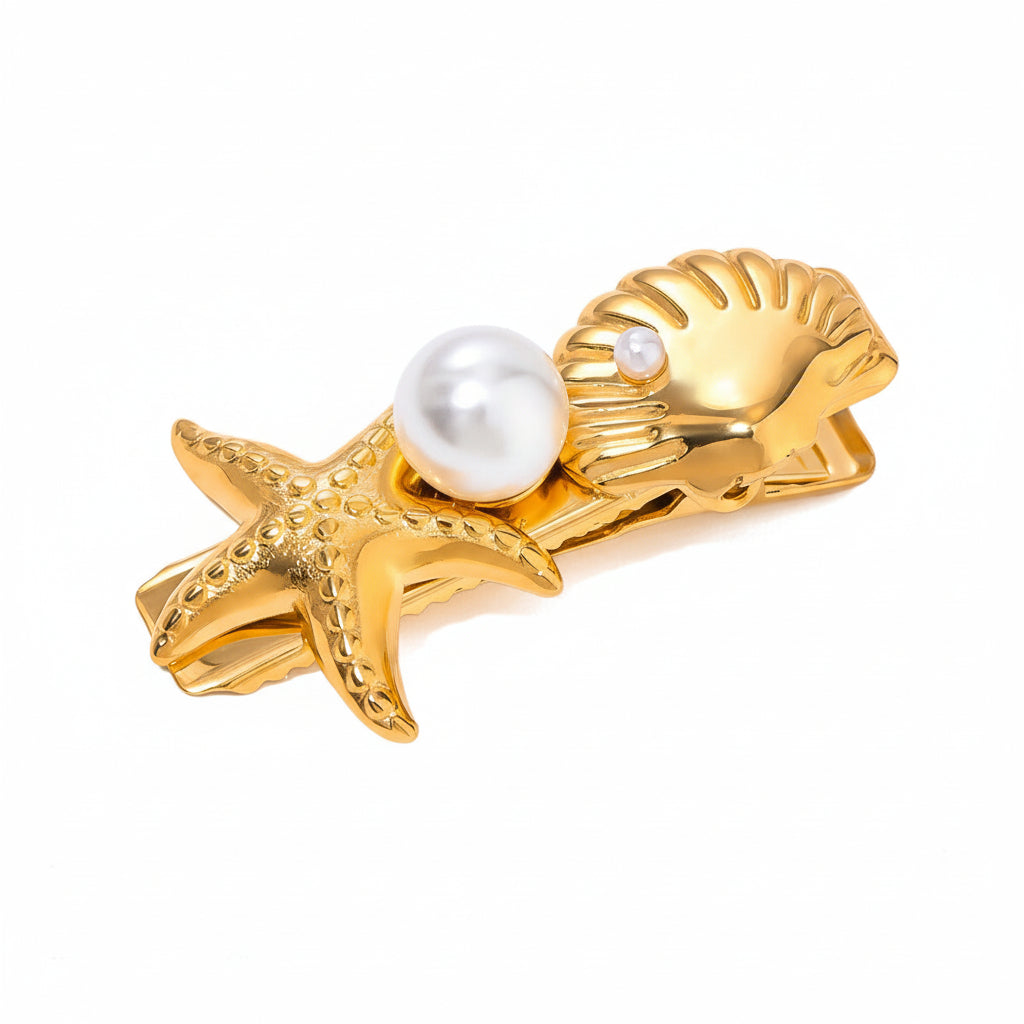 Hårsmykke Dame 18K Gullbelagt - Naturlige Marine Elementer Design Høyverdig Style E-16