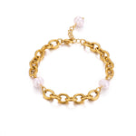 Perlearmbånd 18K Gull Tofarget Design - Elegant Luksus