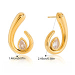 Øredobber Dame 18K Gullbelagt - Tåreform Cubic Zirconia Stud