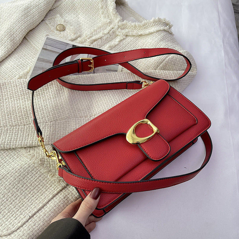 Liten Skulderveske Dame | PU-skinn Crossbody Veske | Klaff & Dobbel Stropp