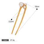 Hårsmykke Dame 18K Gullbelagt - U-formet Innlagt Perle Design Høyverdig