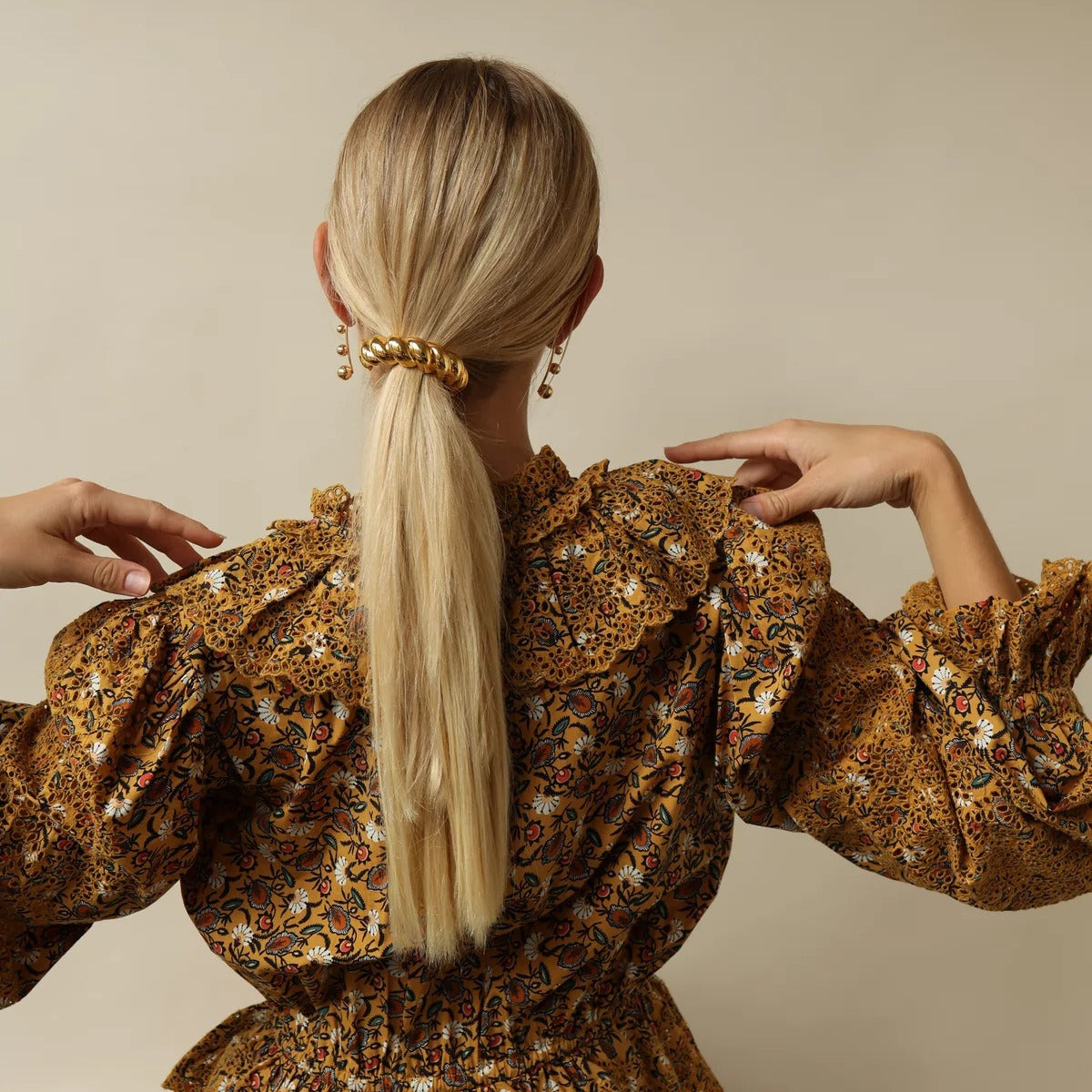 Hårsmykke Dame 18K Gullbelagt - Trendy Personlig Hampereb Design