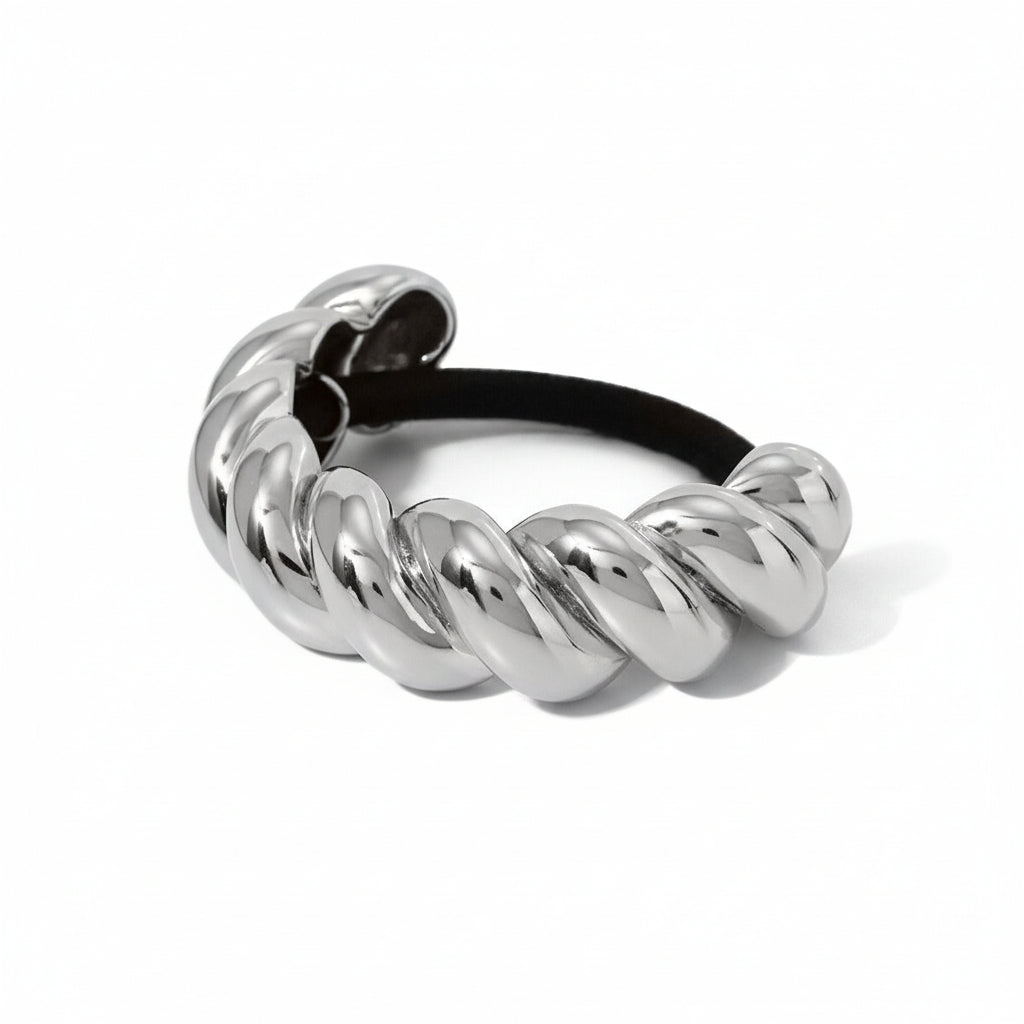 Hårsmykke Dame 18K Gullbelagt - Trendy Personlig Hampereb Design Silver