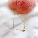 Ankelsmykke Dame 18K gullbelagt- Hjerte Titanstål Design