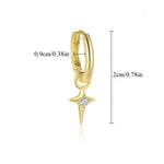 Sølvøredobber S925 Stjerne med Diamanter - Starburst Design Ear D 00(A pair)