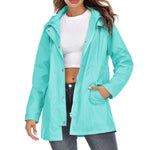 Dame Lett Regnfrakk med Glidelås Light Blue