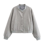 Bomberjakke for Dame – Elegant og Myk jakke til Høst og Vår Light Gray