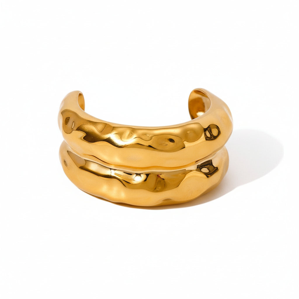 Hårsmykke Dame 18K Gullbelagt - Dobbeltlags Tekstur Design Unik Gold